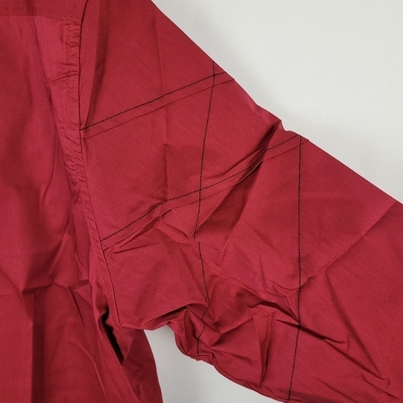 NWT Coofandy Mens Plaid Collar Button Down Long Sleeve Dress Shirt Wine Red XXL. - Picture 6 of 10